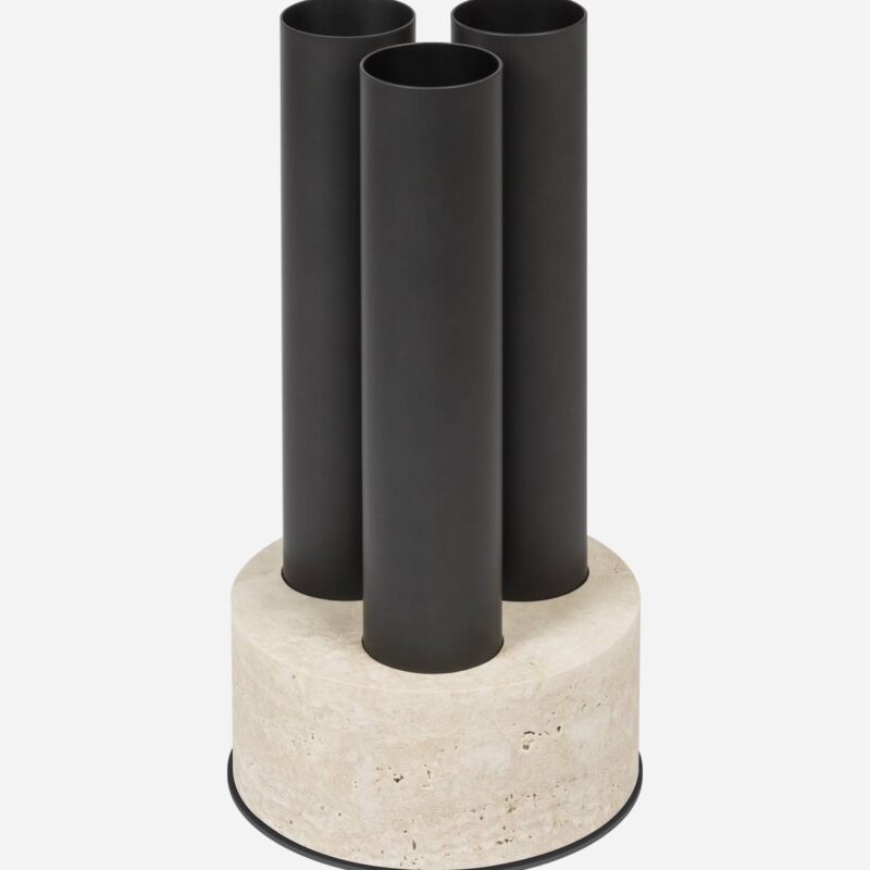 ULISSE MARBLE & METAL UMBRELLA STAND ROUND TRIPLE