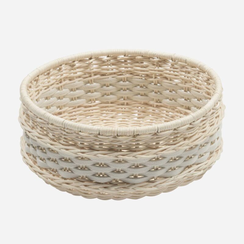 NIMES LEATHER & RATTAN BOWL