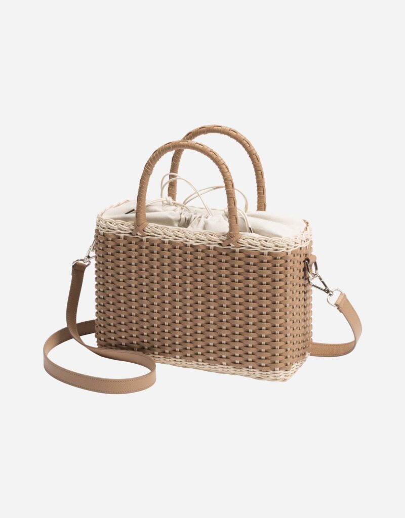 NARTELLE BAG LEATHER & RATTAN