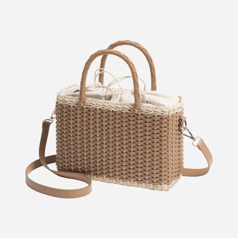 NARTELLE BAG LEATHER & RATTAN