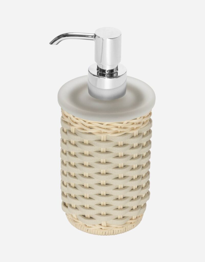 CALAIS RATTAN & LEATHER SOAP DISPENSER