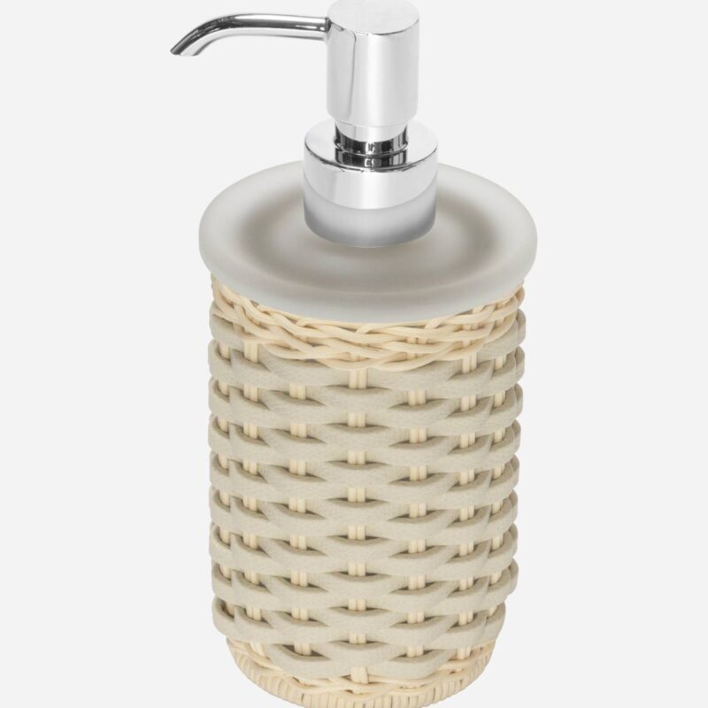 CALAIS RATTAN & LEATHER SOAP DISPENSER