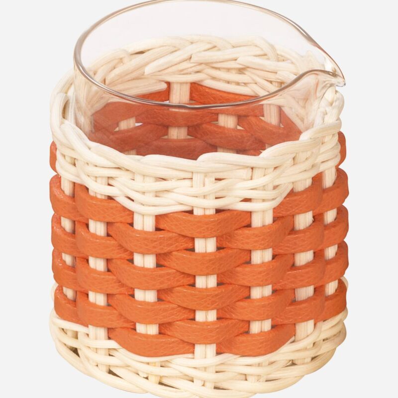 DEAUVILLE LEATHER & RATTAN MILK JUG