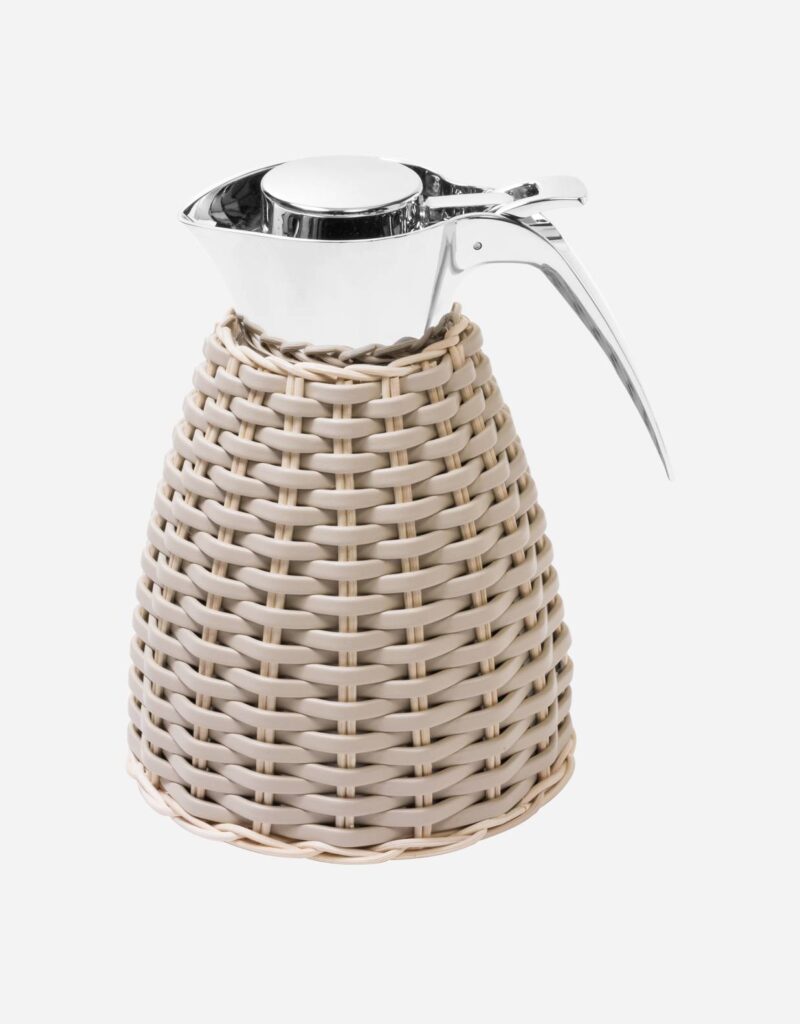 VINCENNES LEATHER & RATTAN CARAFE
