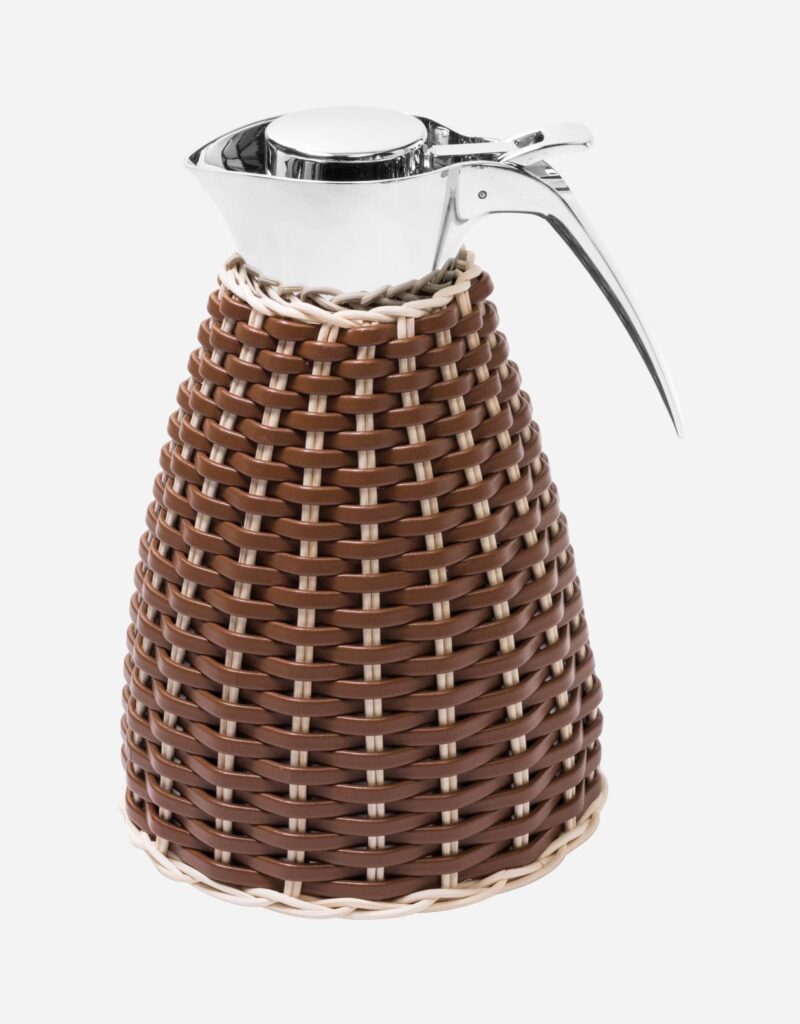 VINCENNES LEATHER & RATTAN CARAFE