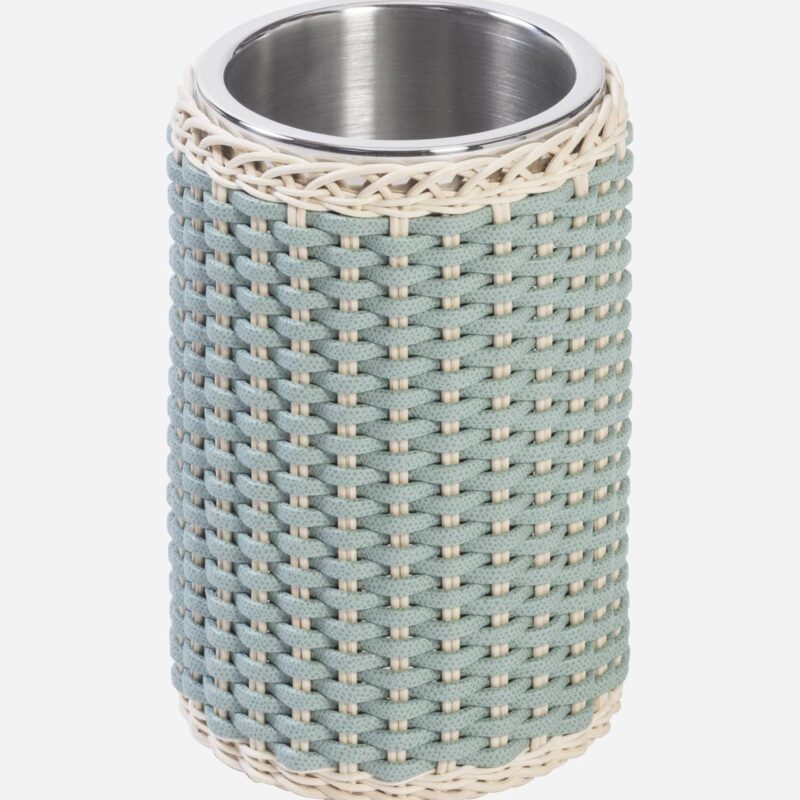 MENTON LEATHER & RATTAN BOTTLE COOLER