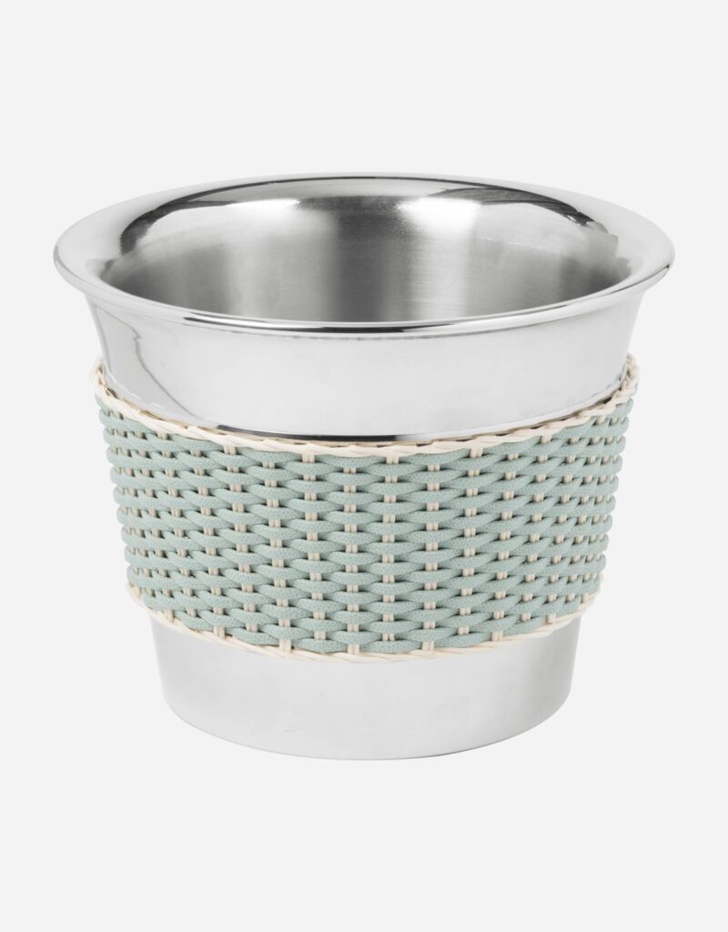 MENTON LEATHER & RATTAN CHAMPAGNE BUCKET