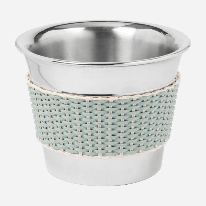 MENTON LEATHER & RATTAN CHAMPAGNE BUCKET