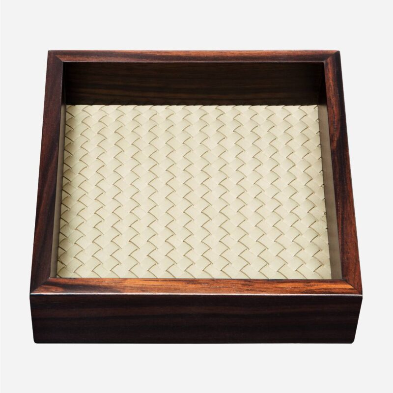FEBE EBONY HANDWOVEN SQUARE VALET TRAY