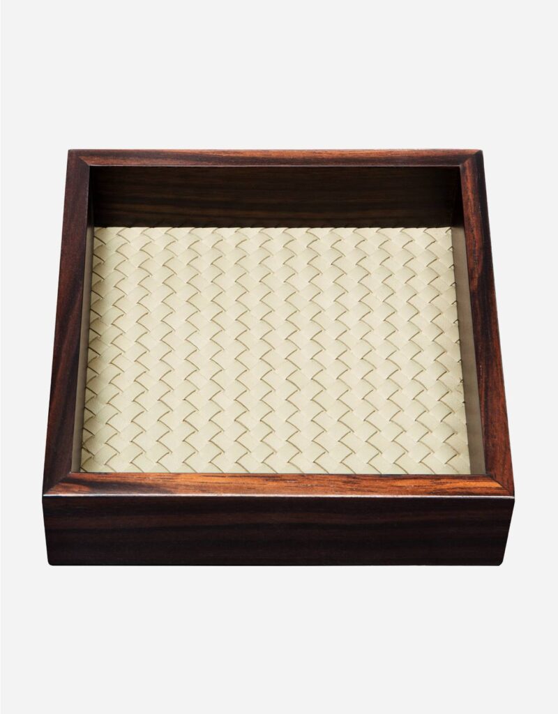 FEBE EBONY HANDWOVEN SQUARE VALET TRAY