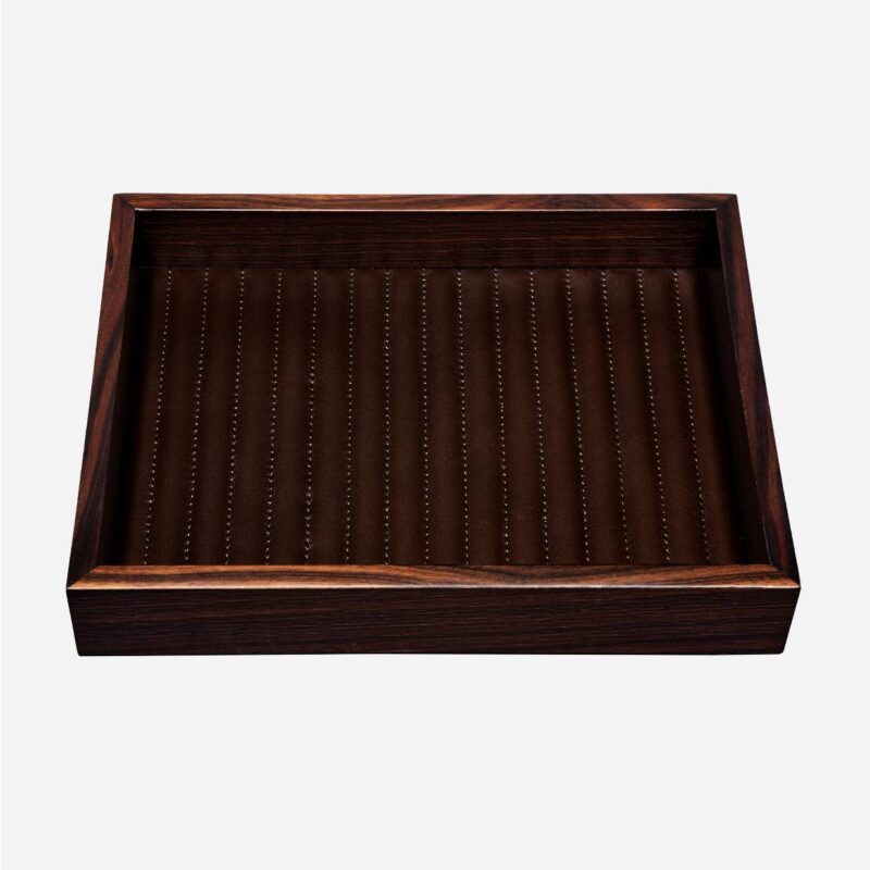 FEBE EBONY LINES RECTANGULAR VALET TRAY