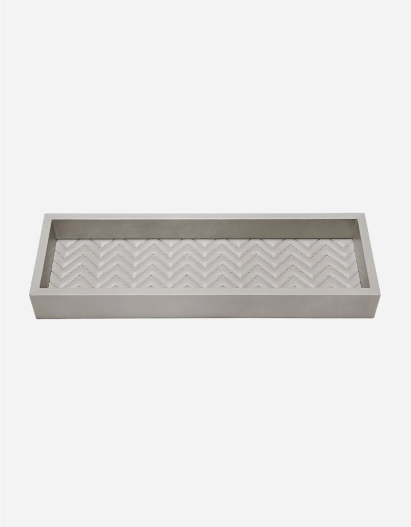 FEBE HERRINGBONE LONG RECTANGULAR VALET TRAY