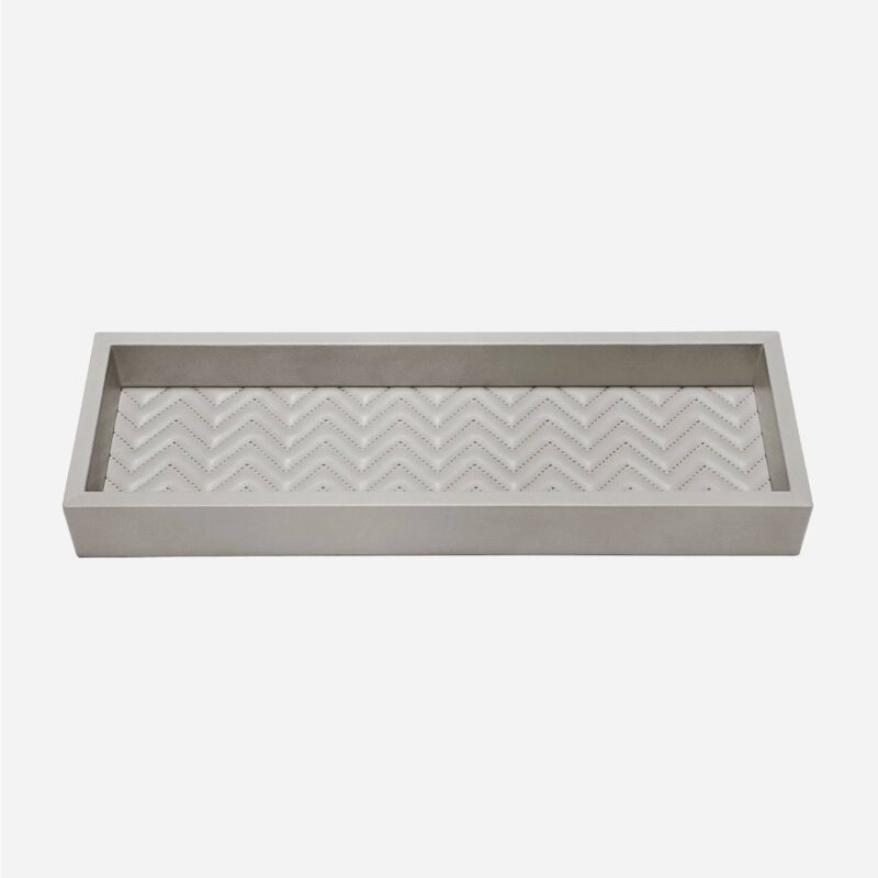 FEBE HERRINGBONE LONG RECTANGULAR VALET TRAY