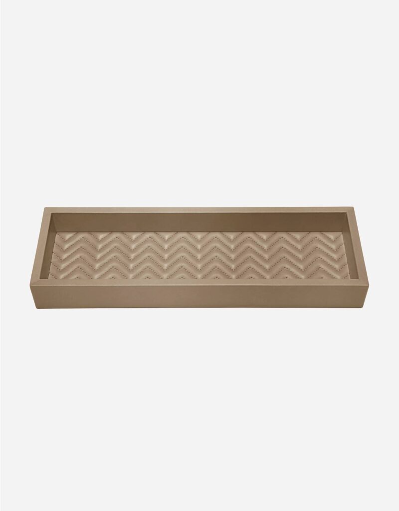 FEBE HERRINGBONE LONG RECTANGULAR VALET TRAY