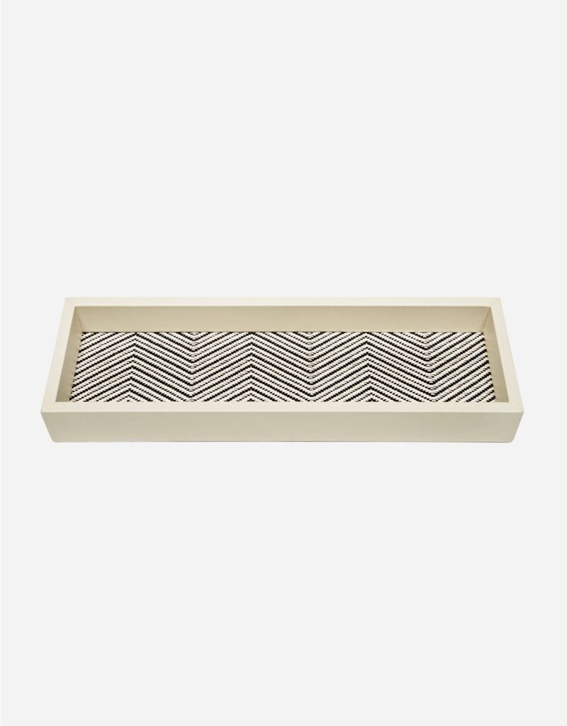 FEBE WAXED COTTON LONG RECTANGULAR VALET TRAY