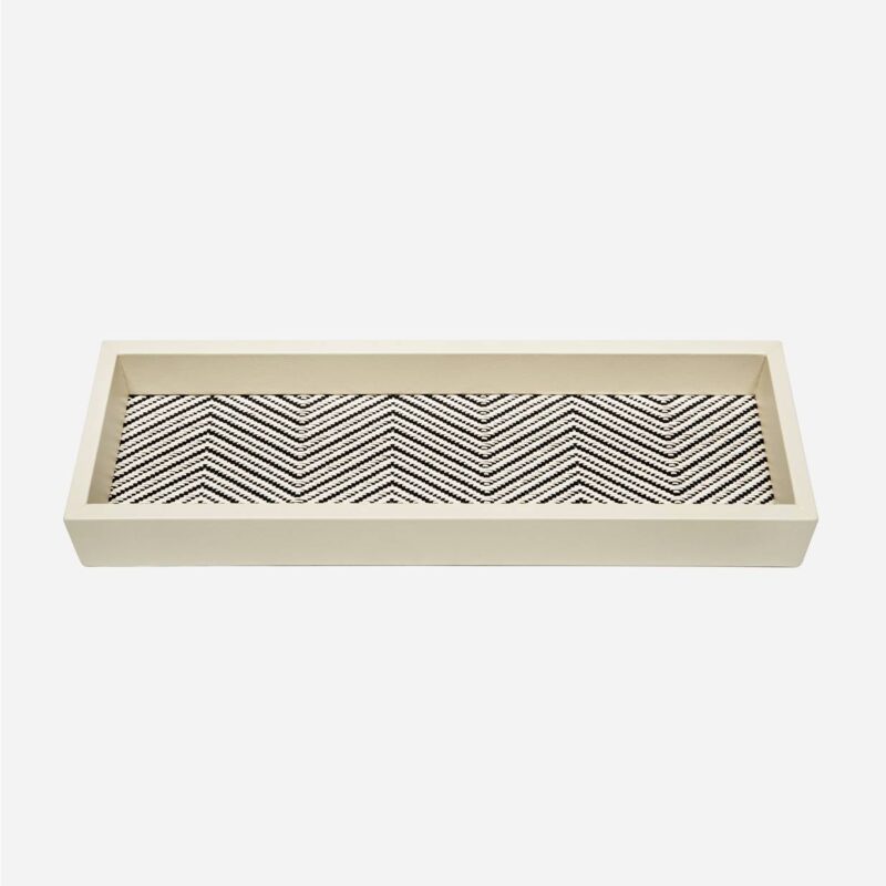 FEBE WAXED COTTON LONG RECTANGULAR VALET TRAY