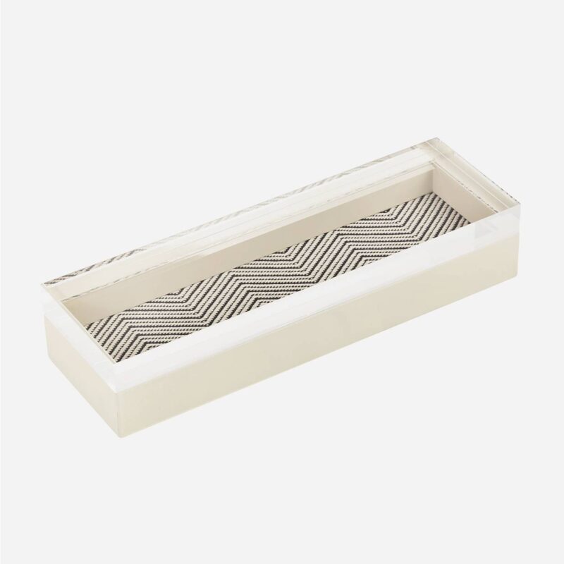FEBE WAXED COTTON LONG RECTANGULAR BOX